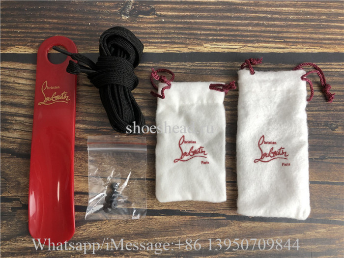 Christian Louboutin Spike Flat High Top Sneaker Black Red