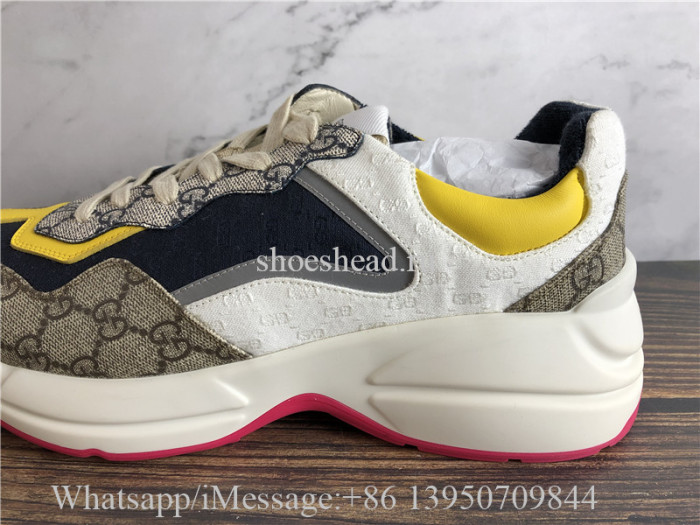 Super Quality Gucci GG Rhyton Vintage Beige Ebony Sneaker