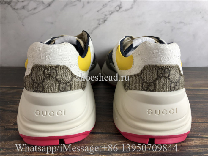 Super Quality Gucci GG Rhyton Vintage Beige Ebony Sneaker