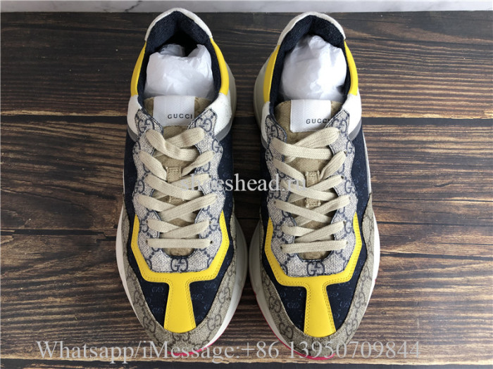 Super Quality Gucci GG Rhyton Vintage Beige Ebony Sneaker