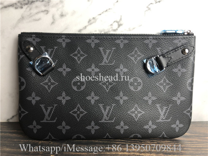 Original Louis Vuitton Trio Messenger Monogram Eclipse Reverse Gray Bag M69443