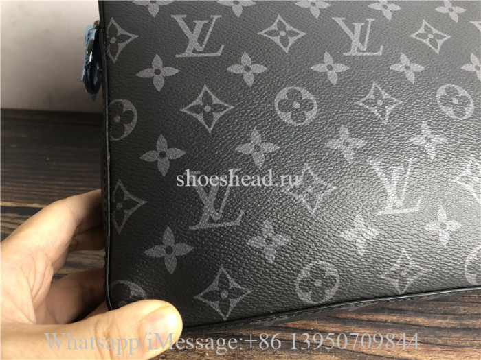 Original Louis Vuitton Trio Messenger Monogram Eclipse Reverse Gray Bag M69443