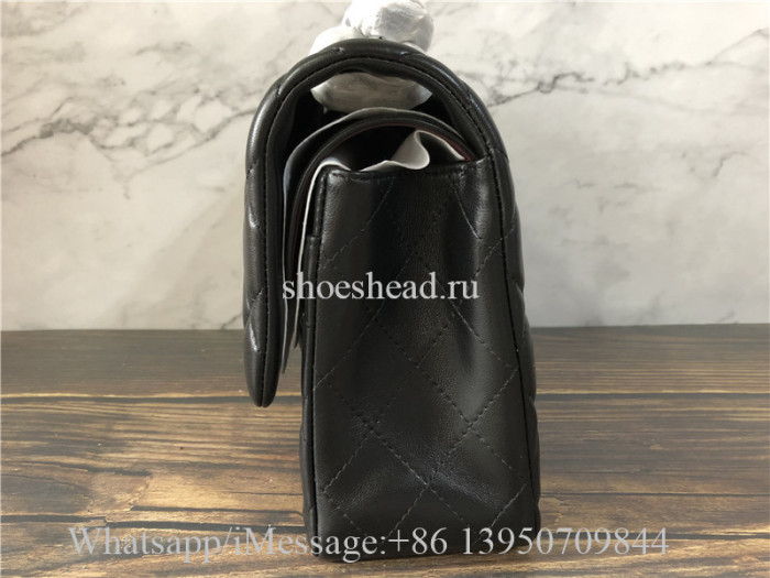 Original Quality Chanel Black Leather Shoulder Bag 30cm With Silver Logo