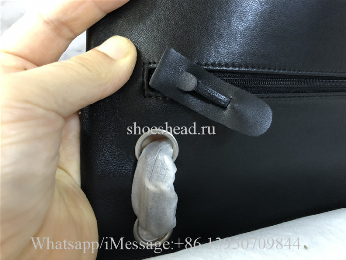 Original Quality Chanel Black Leather Shoulder Bag 30cm With Silver Logo