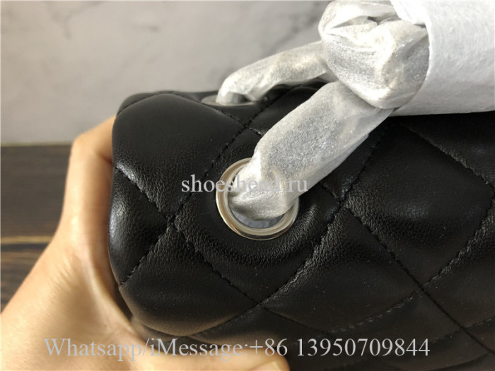 Original Quality Chanel Black Leather Shoulder Bag 30cm With Silver Logo
