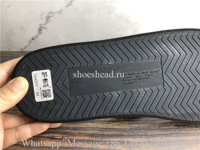Off White Black Flip Flop Slide Sandals