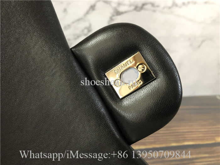 Original Quality Chanel Black Leather Shoulder Bag 30cm With Silver Logo