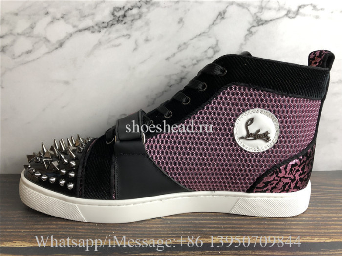 Christian Louboutin Spike Flat High Top Sneaker Purple