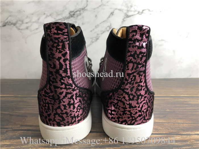 Christian Louboutin Spike Flat High Top Sneaker Purple