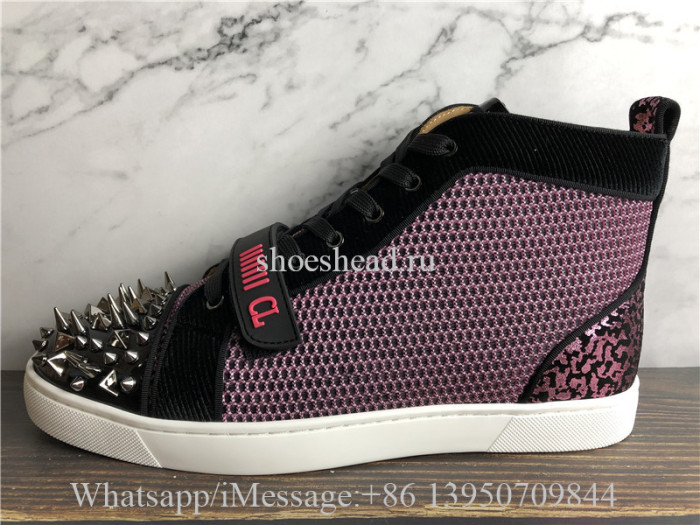 Christian Louboutin Spike Flat High Top Sneaker Purple
