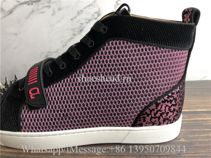 Christian Louboutin Spike Flat High Top Sneaker Purple