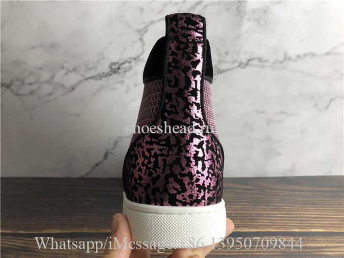 Christian Louboutin Spike Flat High Top Sneaker Purple