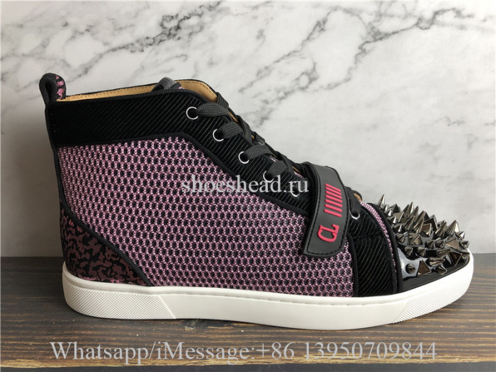 Christian Louboutin Spike Flat High Top Sneaker Purple