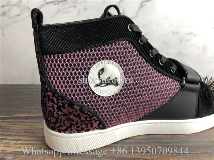 Christian Louboutin Spike Flat High Top Sneaker Purple