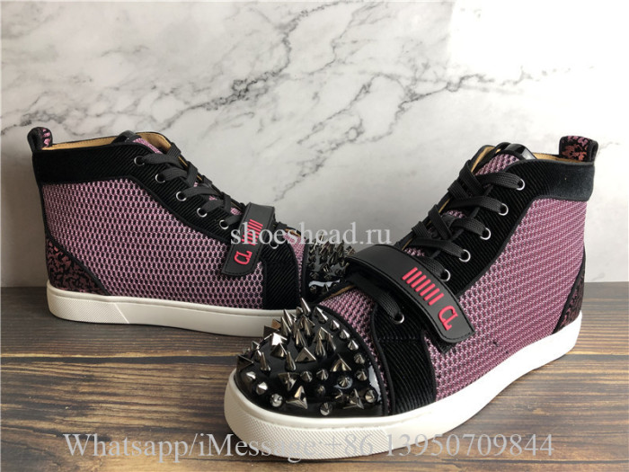 Christian Louboutin Spike Flat High Top Sneaker Purple