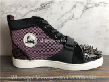 Christian Louboutin Spike Flat High Top Sneaker Purple