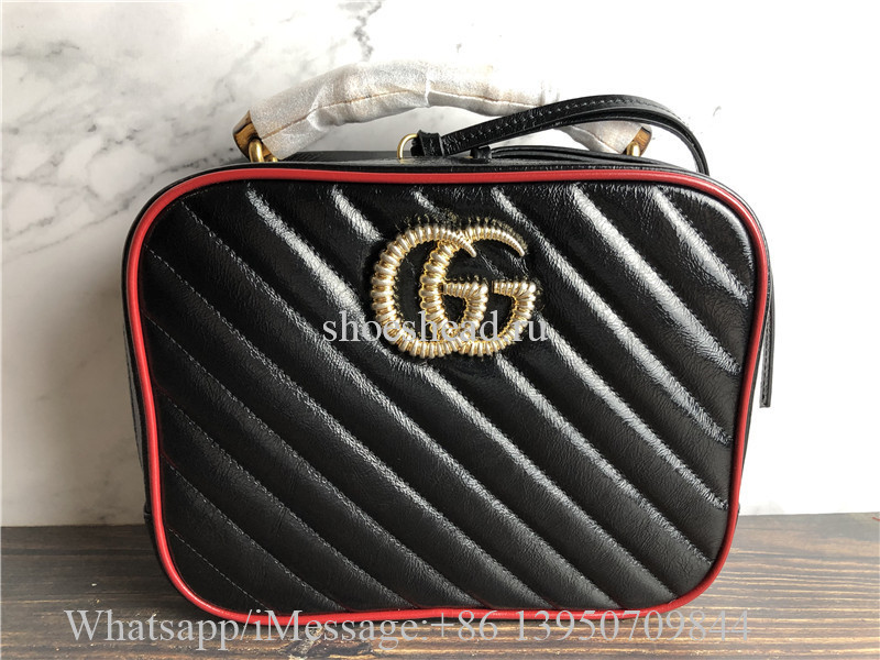 Original Gucci GG Marmont Small Shoulder Bag With Bamboo