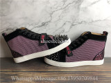 Christian Louboutin Spike Flat High Top Sneaker Purple