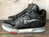 Super Quality Louis Vuitton LV Trainer Sneaker Black Leather