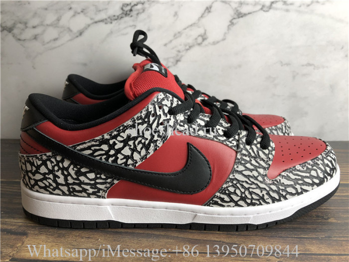 Supreme × Nike SB Dunk Low Red Cement
