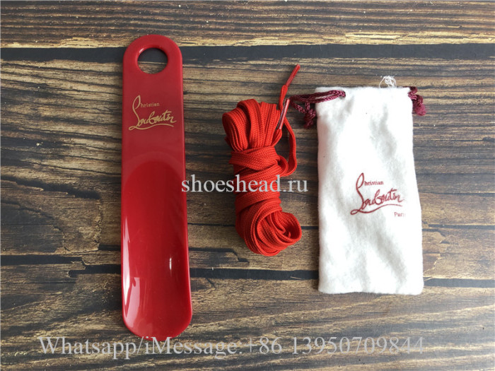 Christian Louboutin Flat Low Top Shoes Red Suede