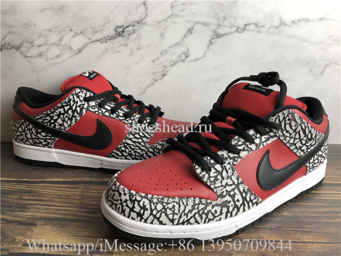 Supreme × Nike SB Dunk Low Red Cement