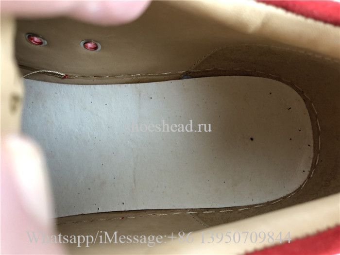 Christian Louboutin Flat Low Top Shoes Red Suede