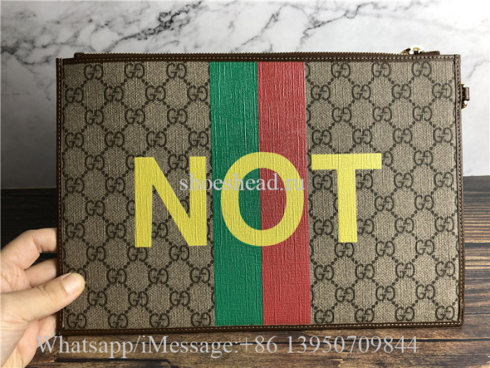 Original Gucci Fake Not Supreme Logo Organiser Pouch Bag
