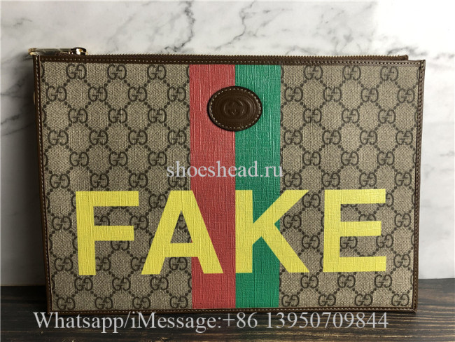 Original Gucci Fake Not Supreme Logo Organiser Pouch Bag