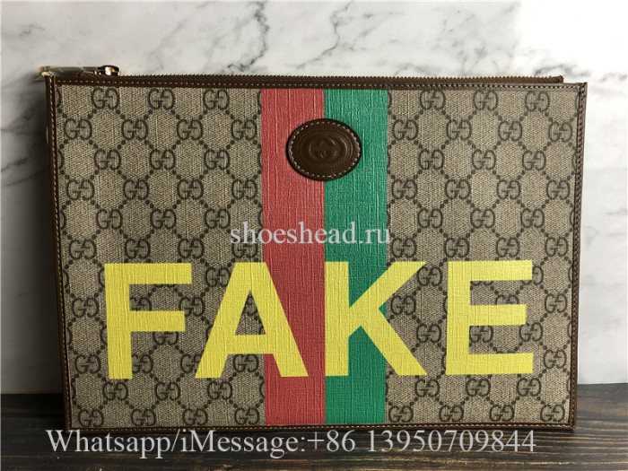 Original Gucci Fake Not Supreme Logo Organiser Pouch Bag