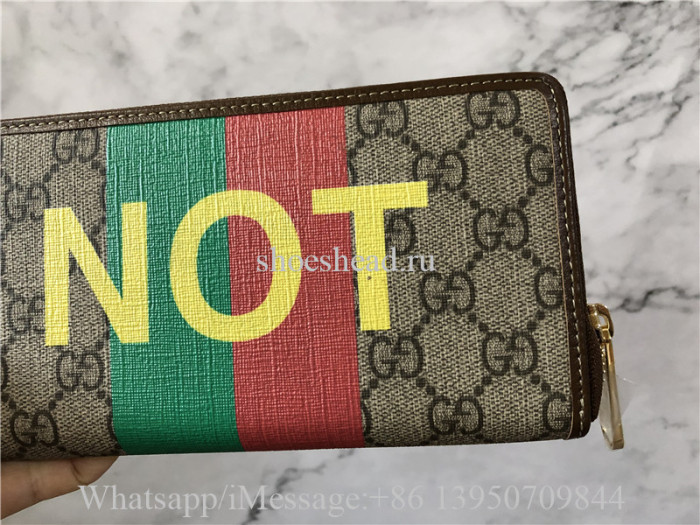 Original Gucci Men's Fakenot Print Zip-around Wallet