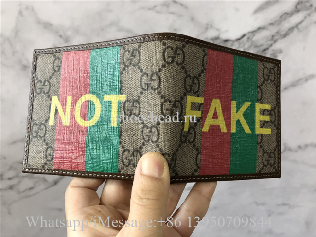 Original Gucci FakeNot GG Supreme Canvas Bifold Wallet