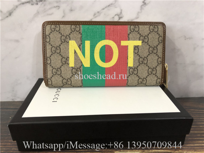 Original Gucci Men's Fakenot Print Zip-around Wallet