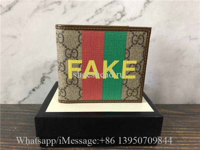 Original Gucci FakeNot GG Supreme Canvas Bifold Wallet