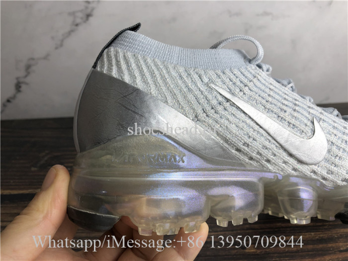 Nike Air VaporMax Flyknit 3 White Metallic Silver