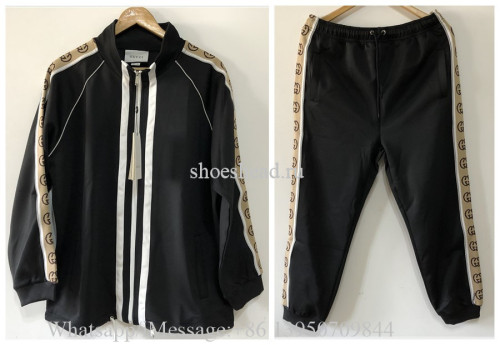 A Set Of Gucci Black Hoodie Suit & Pants Tracksuit