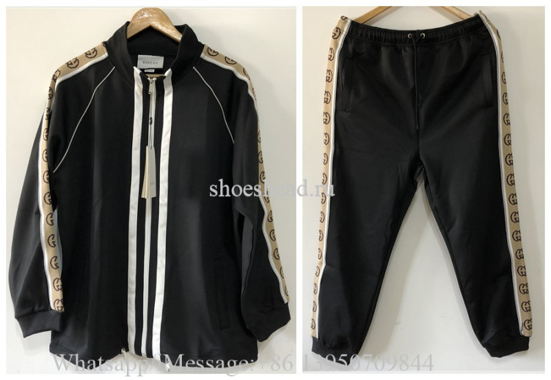 A Set Of Gucci Black Hoodie Suit & Pants Tracksuit
