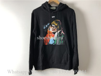 OFF-WHITE Kiss Graphic Print Hoodie Black Multicolor