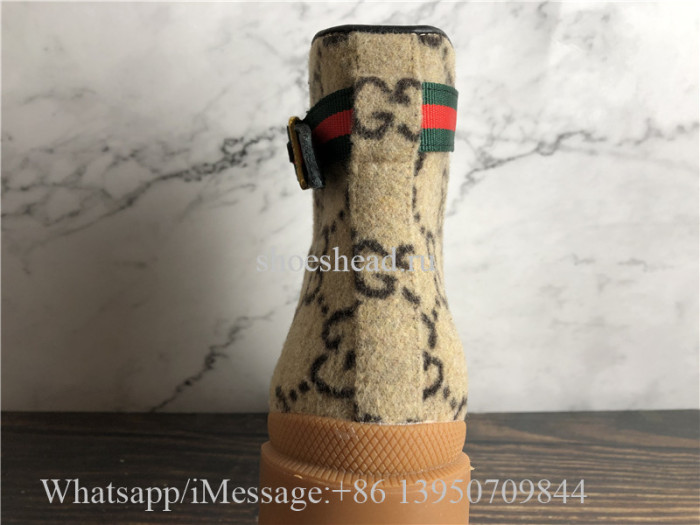 Gucci Beige Wool GG Ankle Boots