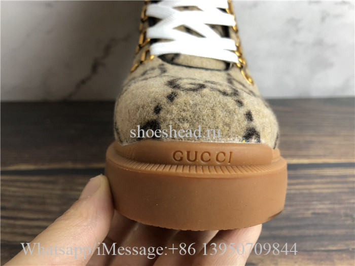 Gucci Beige Wool GG Ankle Boots