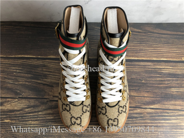 Gucci Beige Wool GG Ankle Boots
