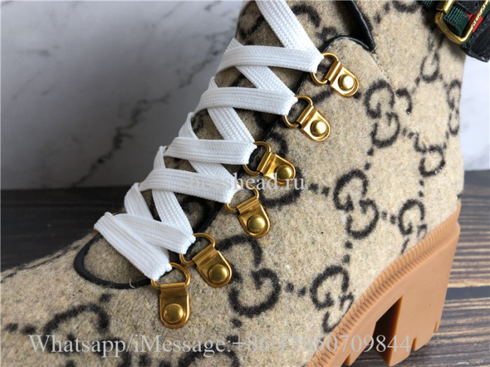Gucci Beige Wool GG Ankle Boots