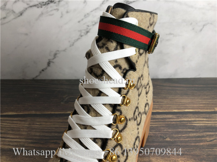Gucci Beige Wool GG Ankle Boots