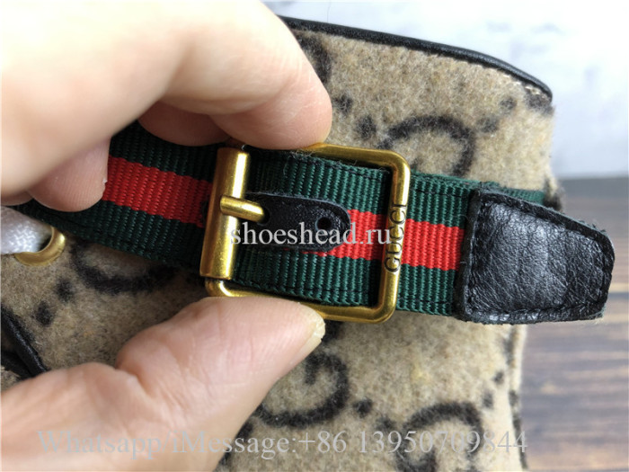 Gucci Beige Wool GG Ankle Boots