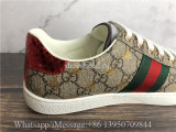 Gucci Ace GG Supreme Bees Leather Lace Up Sneakers