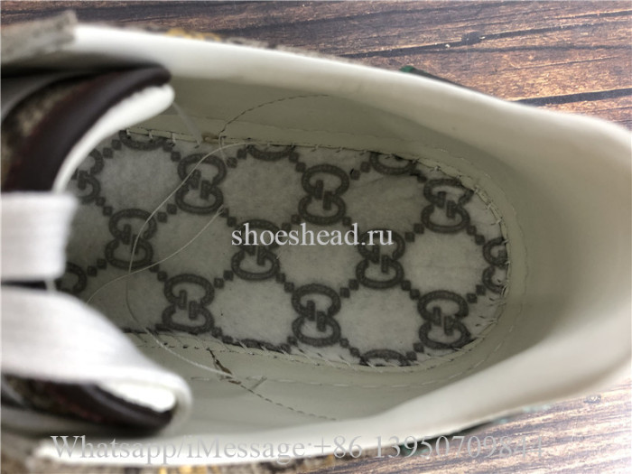Gucci Ace GG Supreme Bees Leather Lace Up Sneakers