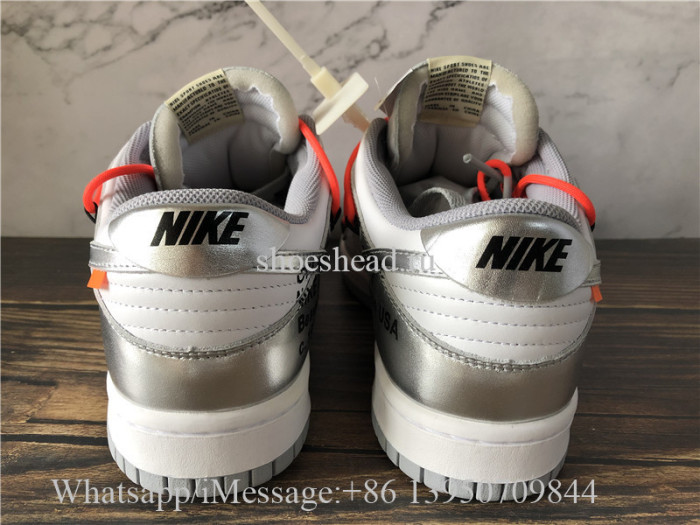 Off-White x Nike Dunk Low Silver