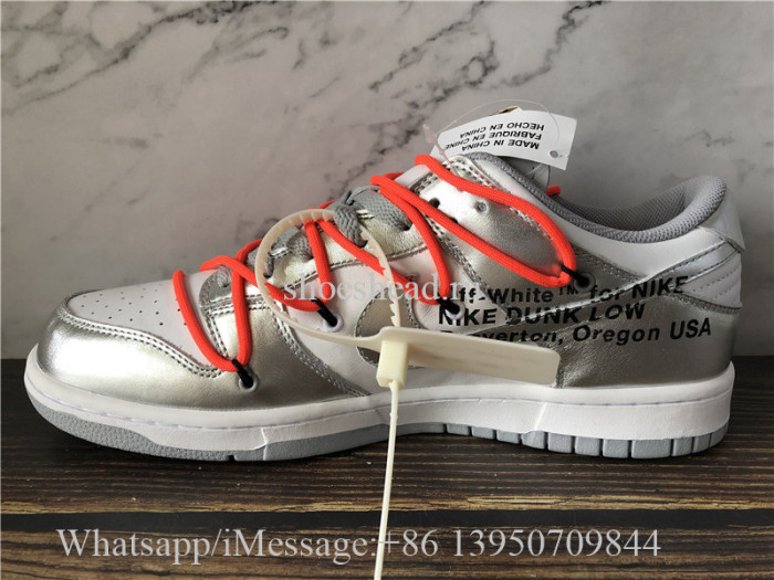 Off-White x Nike Dunk Low Silver