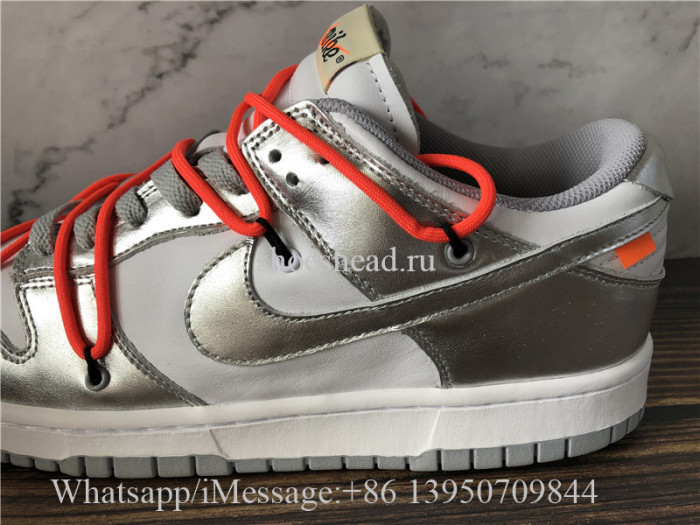 Off-White x Nike Dunk Low Silver