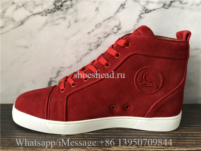 Christian Louboutin Flat High Shoes Red Suede